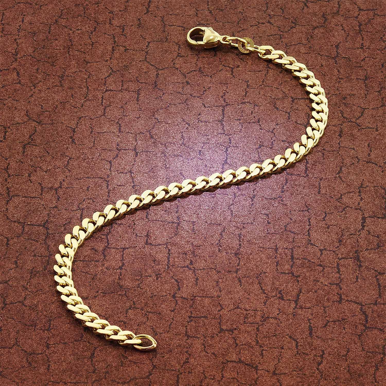 trendor Gliederarmband Herren-Gold 333/8K Flachpanzer Breite 4,7 mm
