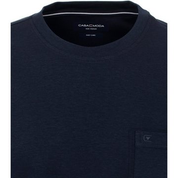CASAMODA Langarm-Poloshirt CasaModa Große Größen Herren T-Shirt dunkelblau "easy care"