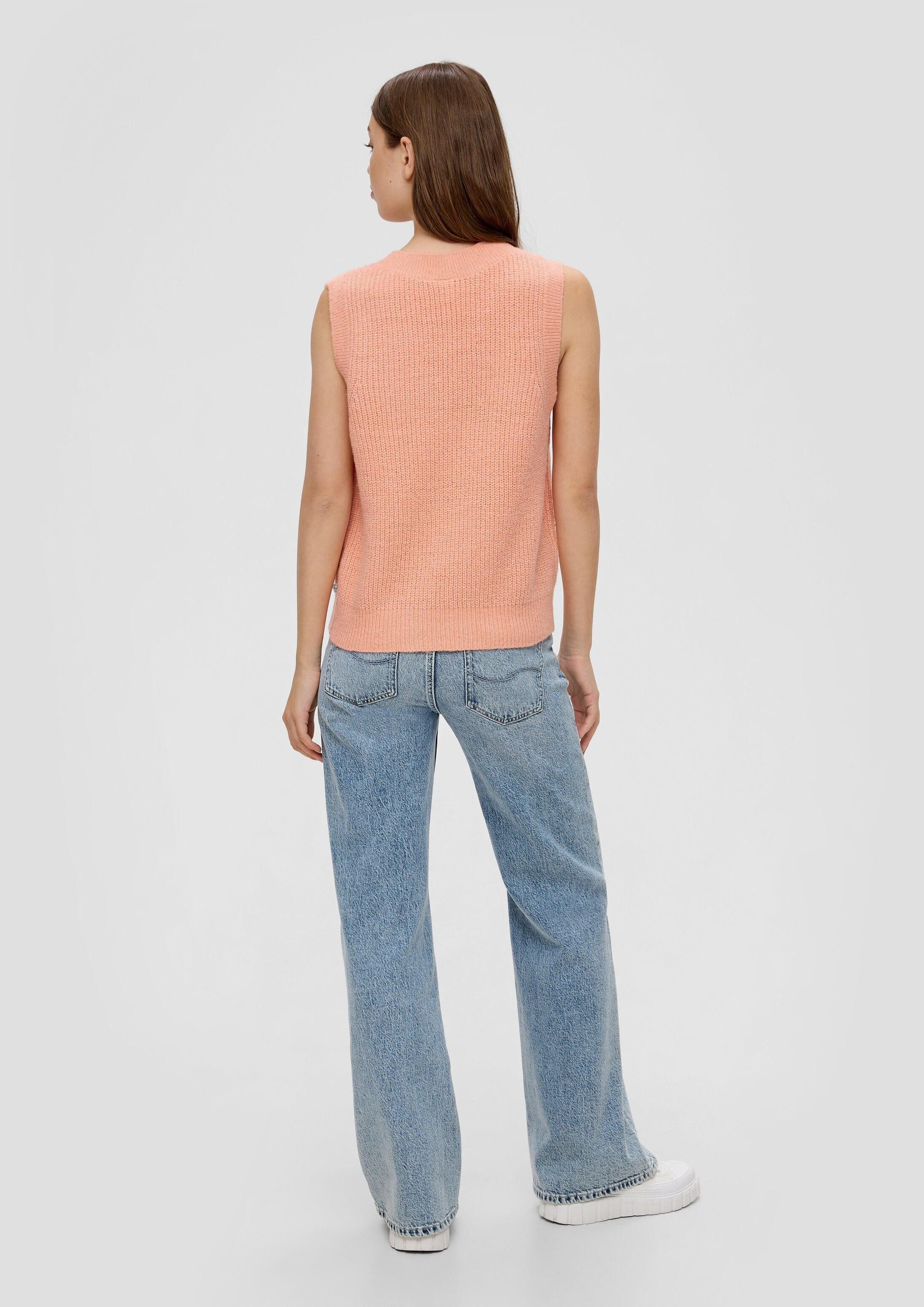QS Rundhalspullover Strickpullunder Strickpullunder mit V-Neck
