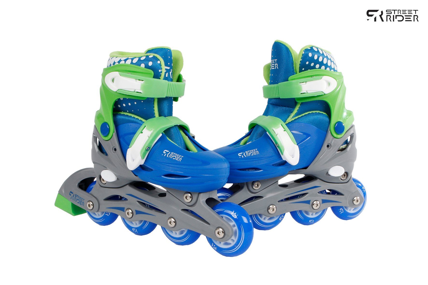 Van Manen Inlineskates Kids Globe Street Rider Inlineskates grün / blau, verstellbar von