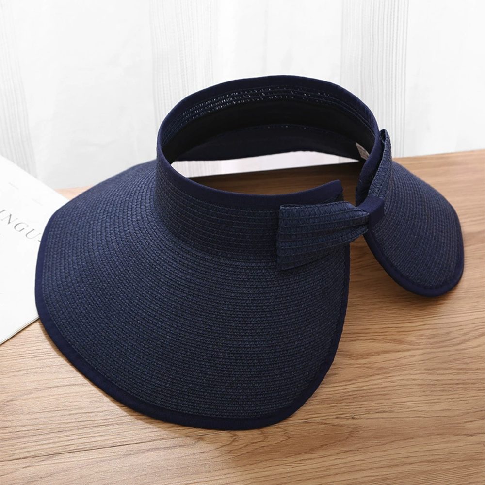 Zaewry Sonnenhut Sonnenhüte mit breiter Krempe, Sonnenhut für Damen,Faltbar rollbar für Outdoor-Abenteuer, Wandern,Pferdeschwanz-Öffnung,Strandhut – Bild 3 von 5