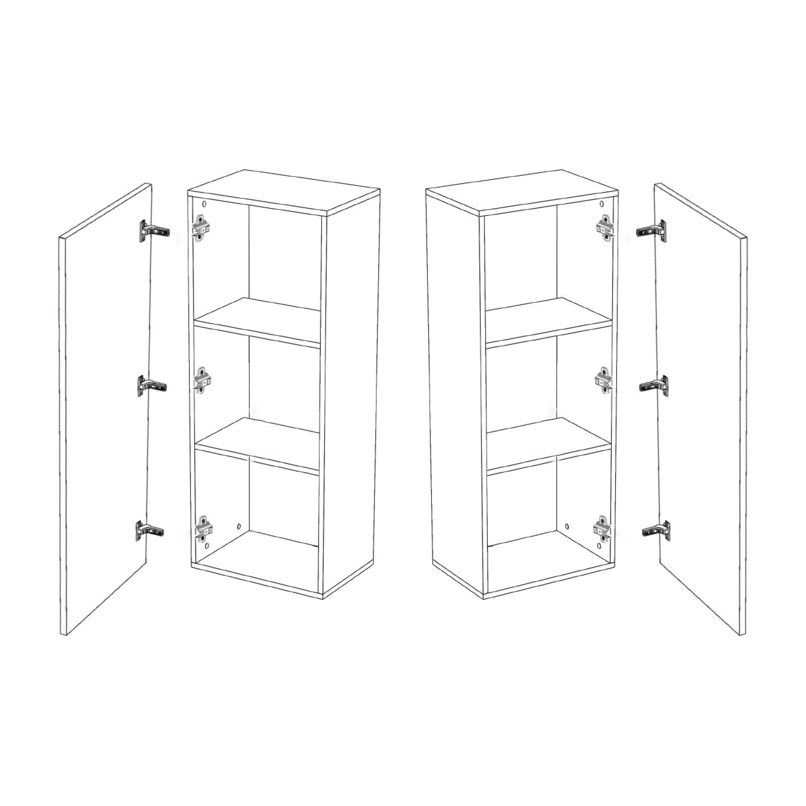 HAUSELEMENT Hängeschrank CALABRINI C-15 Wandschrank Wandregal Schrank Modern