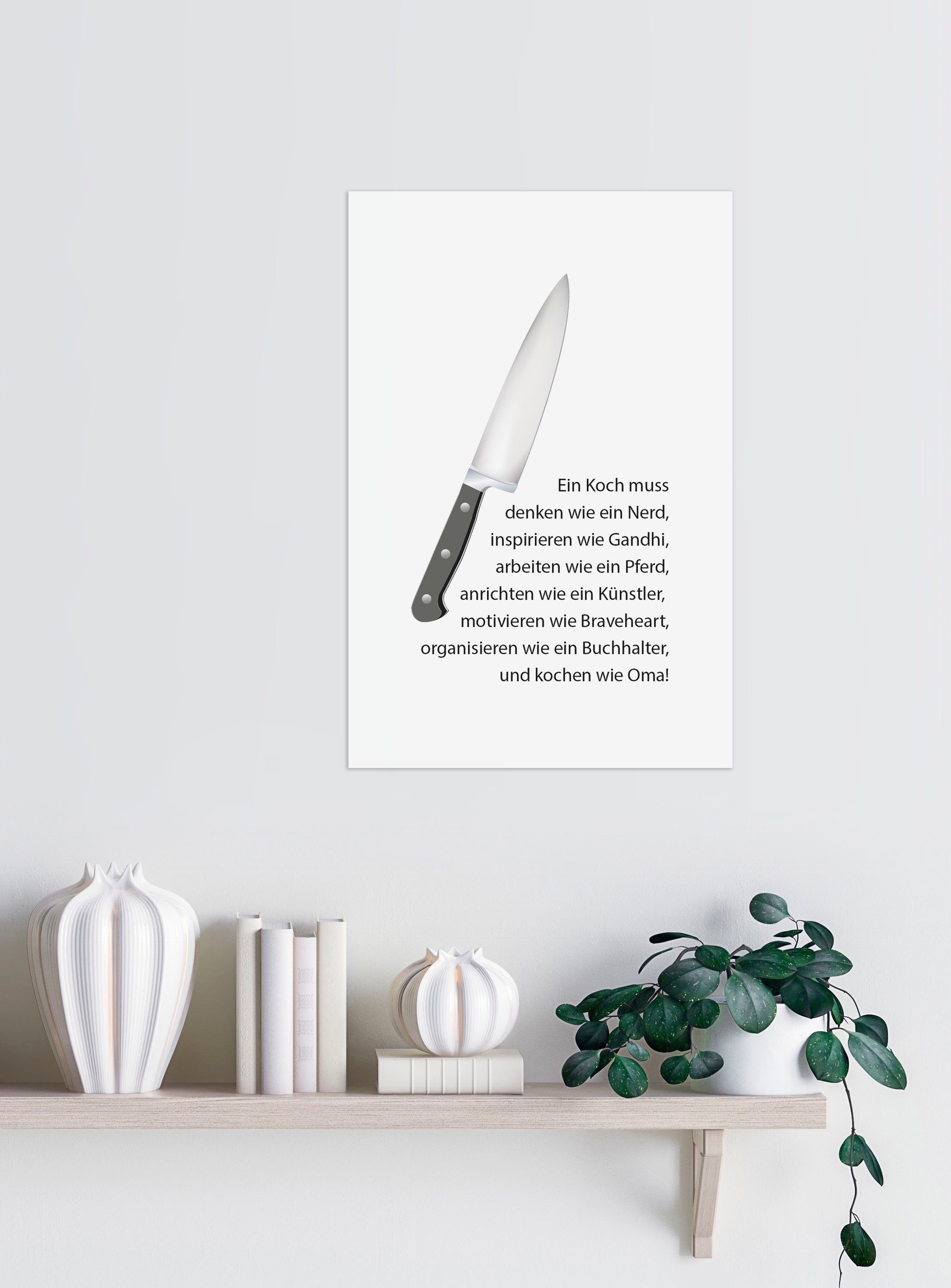 queence Wanddekoobjekt Messer, Stahlschild, Blechschild, Spruch, Witzig, Wanddeko, retro, 20x30cm