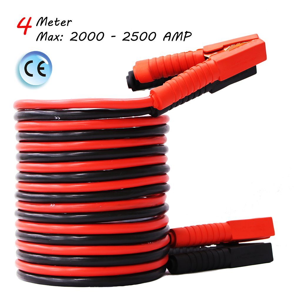 Mucola Starthilfekabel 2500A Überbrückungskabel Starterkabel Batterie 6M Starthilfekabel, Krokodilklemme, Krokodilklemme (6 cm), Starthilfekabel für Benzinmotoren und Dieselmotoren