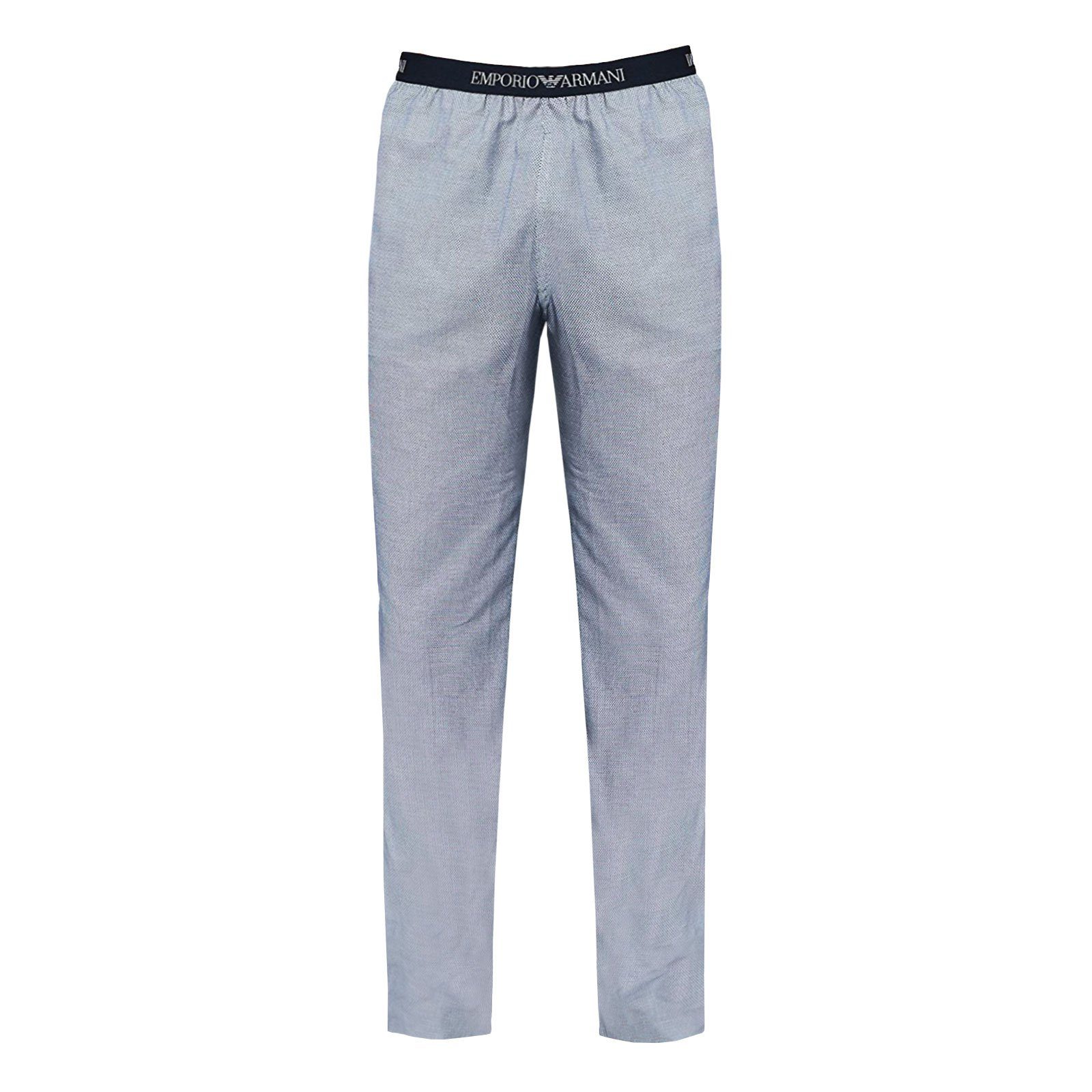 Schlafhose Komfortbund marine umlaufendem Loungewear rombus Armani auf Pyjamahose / white 76610 Markenschriftzug mit Emporio