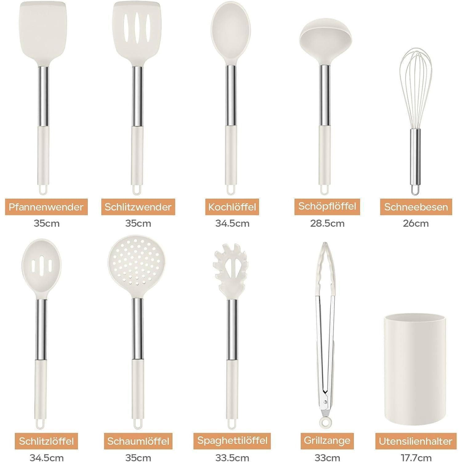 LuxusKollektion Kochbesteckhalter Silikon Küchenhelfer Set 10tlg. günstig online kaufen