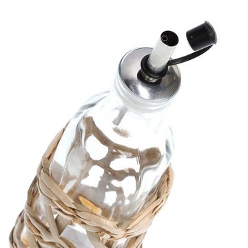 Zeller Present Wäschekorb Essig-/Ölflasche "Boho, 190 ml, Glas, 160 ml, ca. Ø 6,2 x 19,5 cm