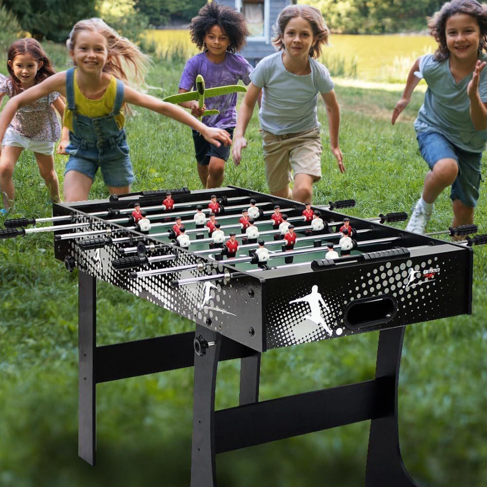 Carromco Kickertisch Tischkicker Rialto XT - klappbarer Kicker für Kinder & Jugendliche, 2–4 Spieler, inkl. 2 Bälle & Wandhalterung