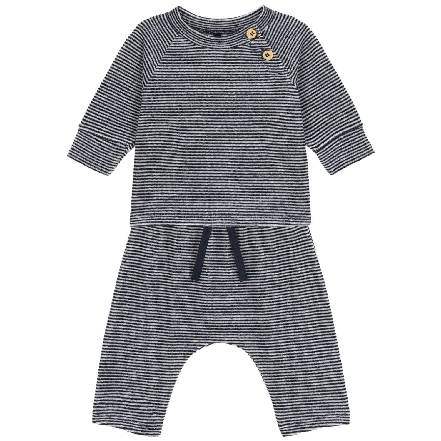 Petit Bateau Relaxanzug Petit Bateau kuscheliges 2-teiliges Baby-Set mit Streifen