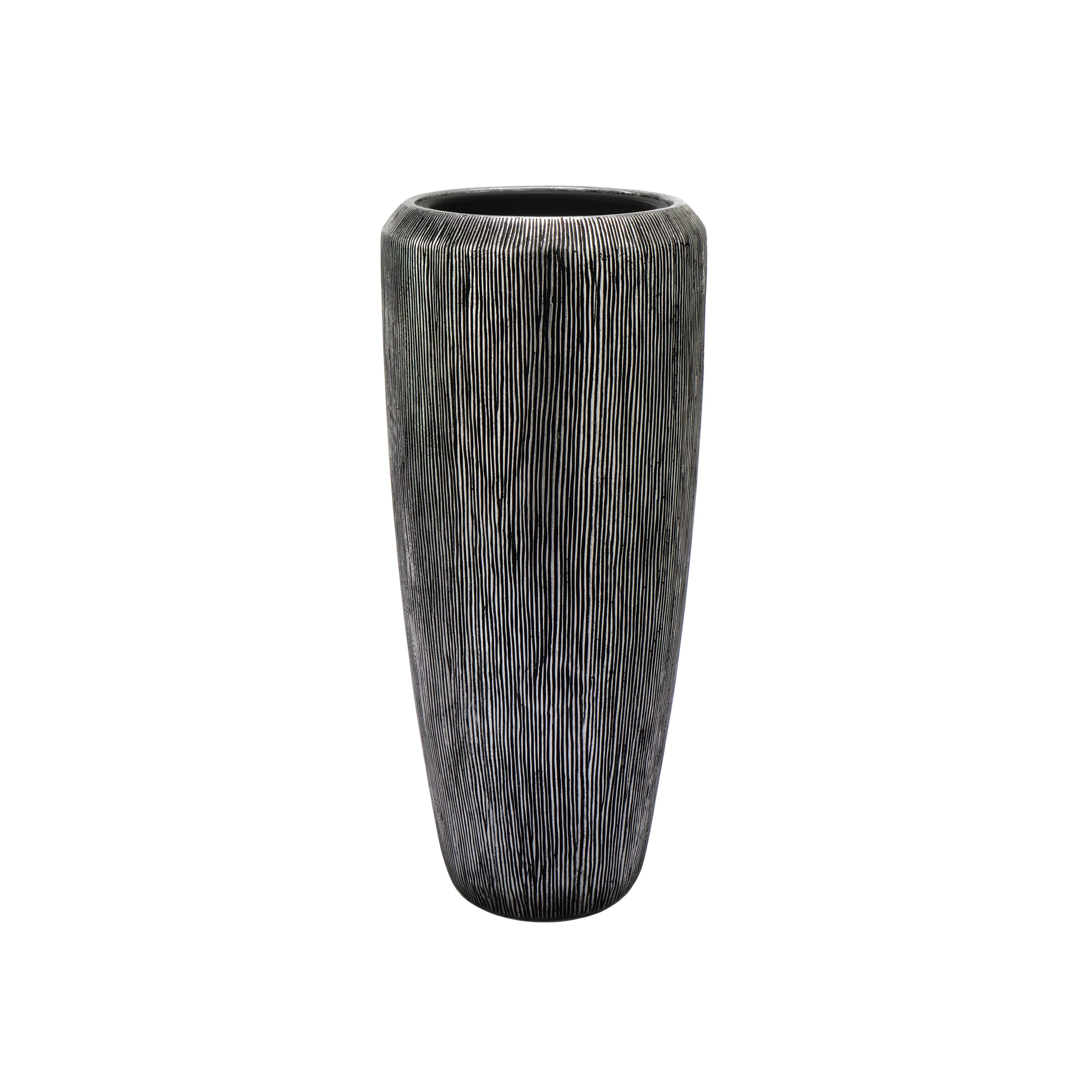 Flingora Bodenvase Esmee, mit Einsatz - Fiberglas - Indoor - Silber - Höhe 75 cm