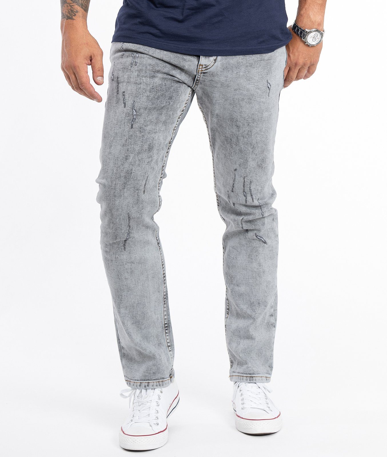 Rock Creek Regular-fit-Jeans Herren Jeans Stonewashed günstig online kaufen