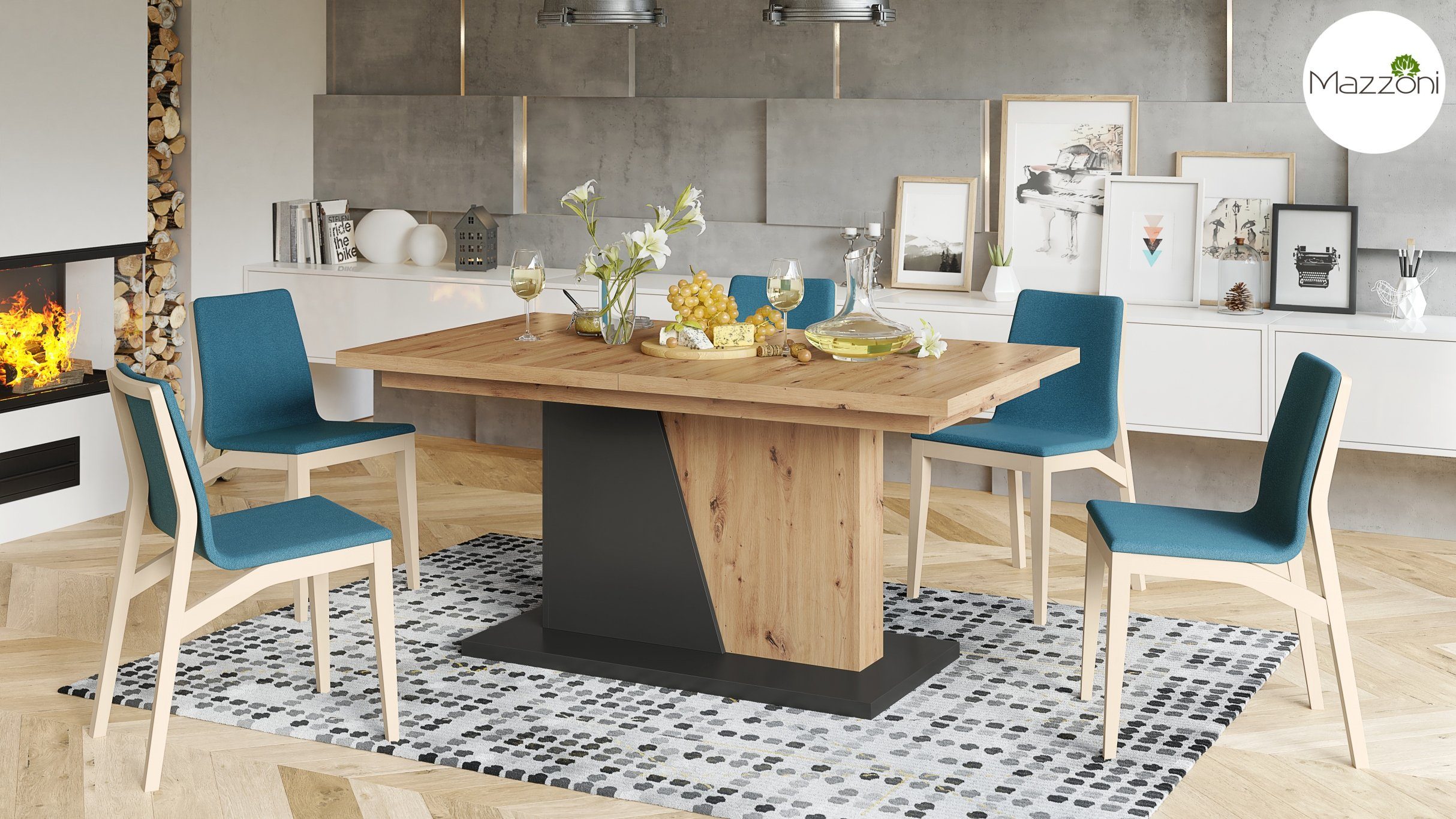 Mazzoni Esstisch Design Noble Noir Tisch günstig online kaufen