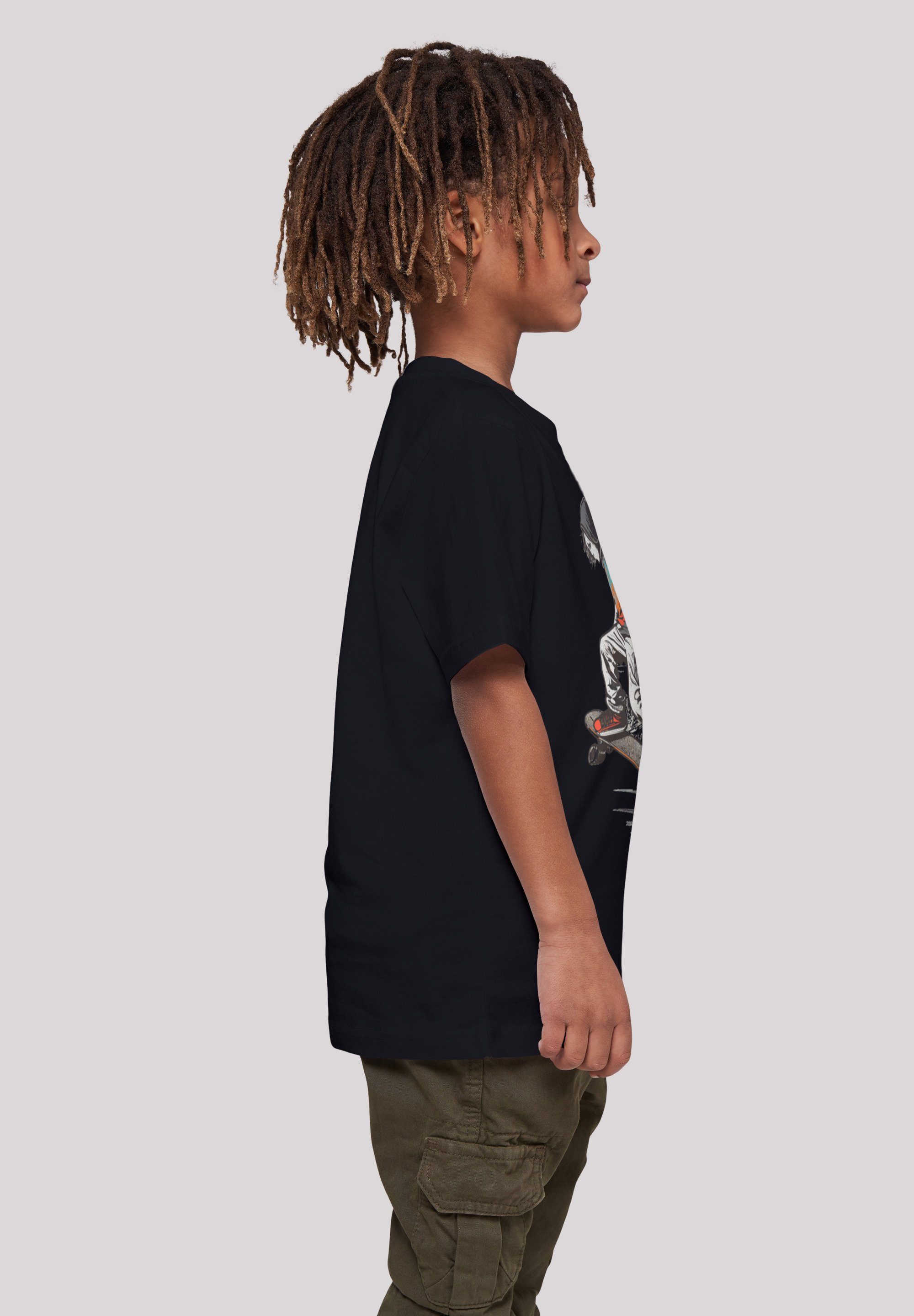 T-Shirt schwarz Print F4NT4STIC Skateboarder