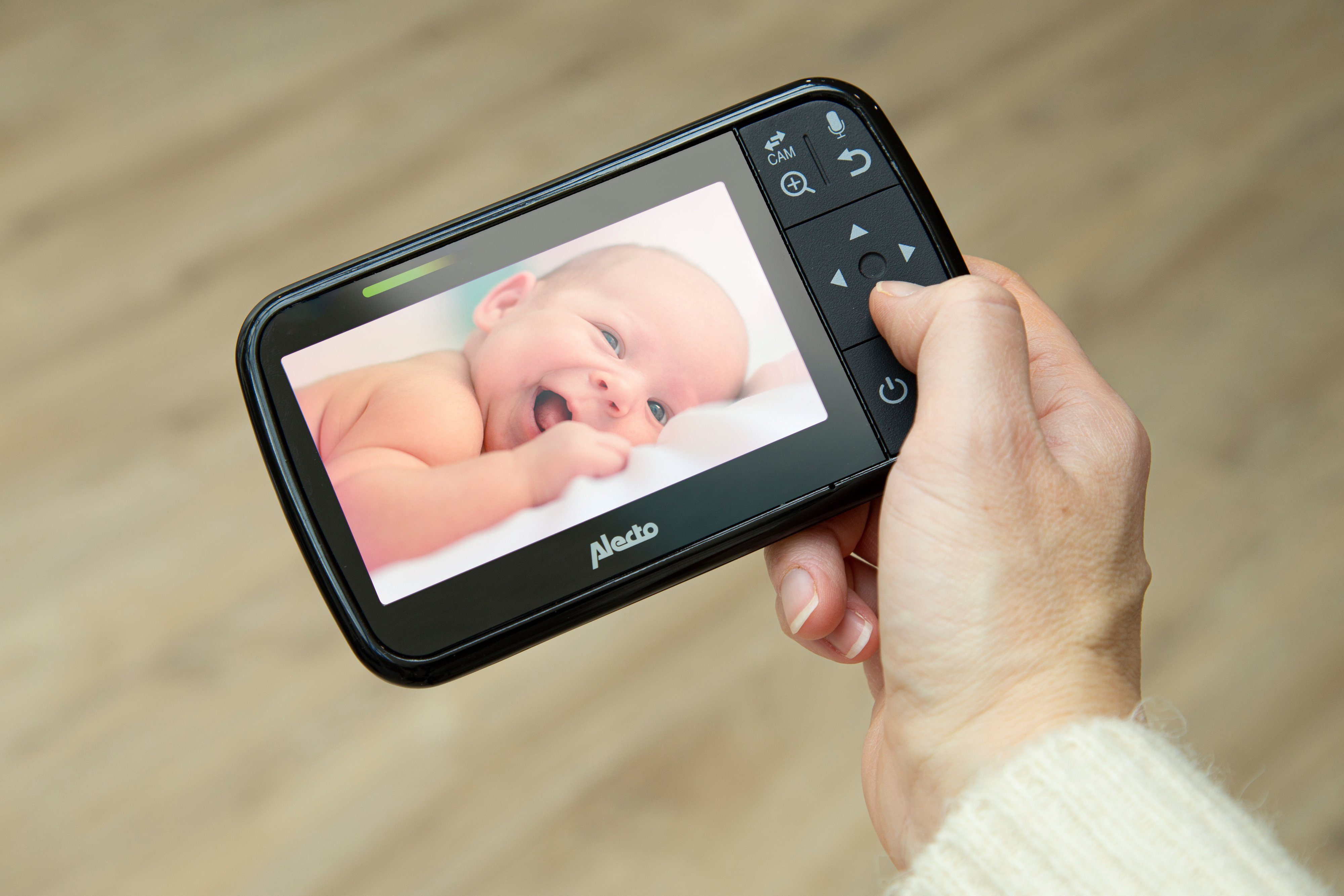Alecto Video-Babyphone DVM149, 4.3"-Farbdisplay und Kamera Babyphone 1-tlg., Schwarz mit