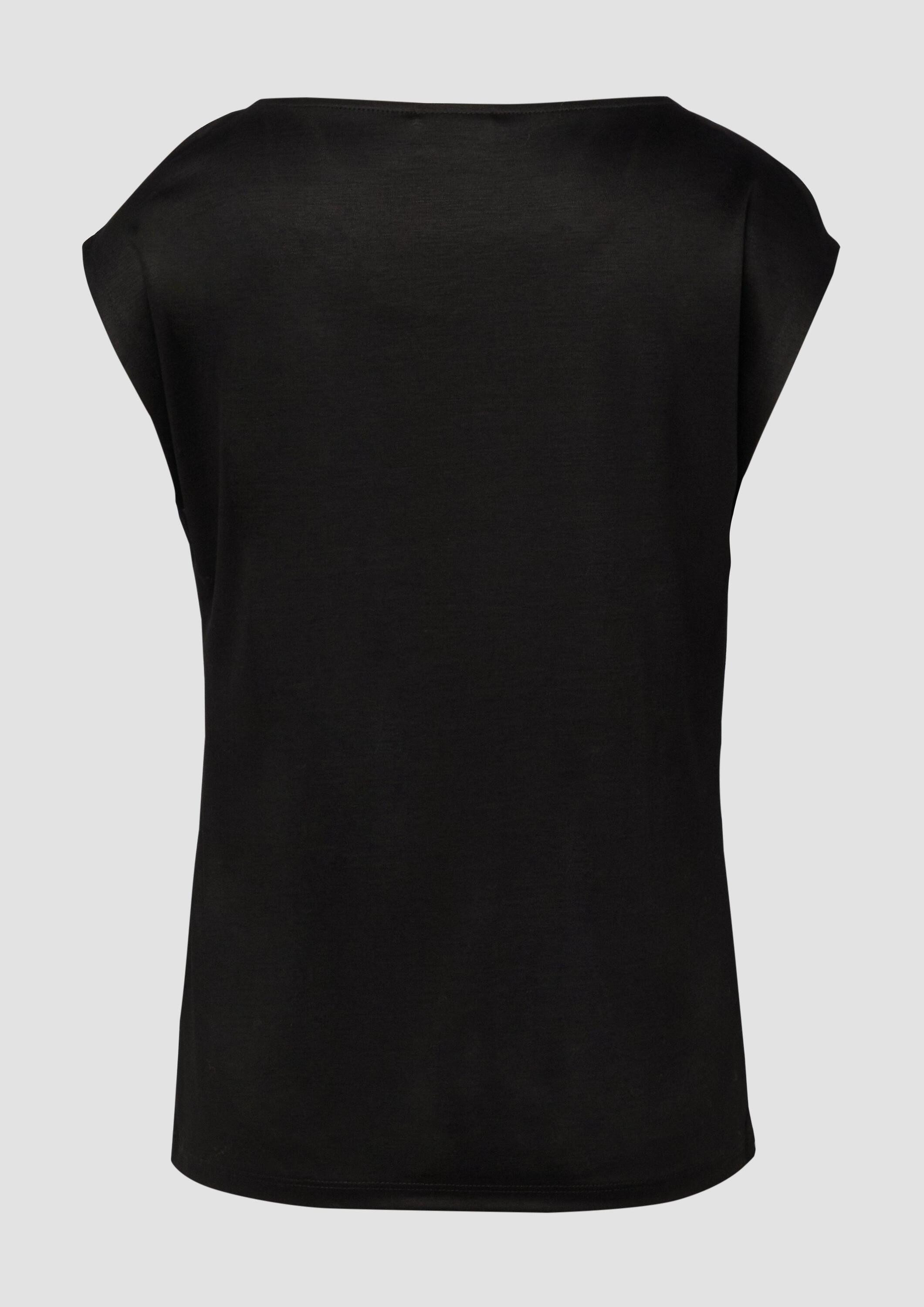 s.Oliver Kurzarmshirt T-Shirt Ärmelloses Shirt aus Viskose mit Wasserfall-A günstig online kaufen