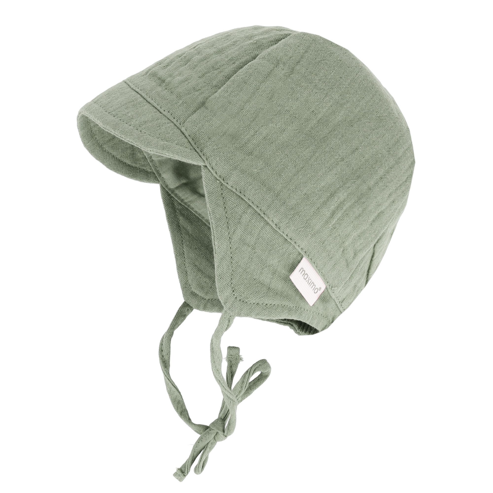 MAXIMO Schirmmütze GOTS BABY-Schildmütze Musselin, Band, Futter, UV (1-St) Musselin