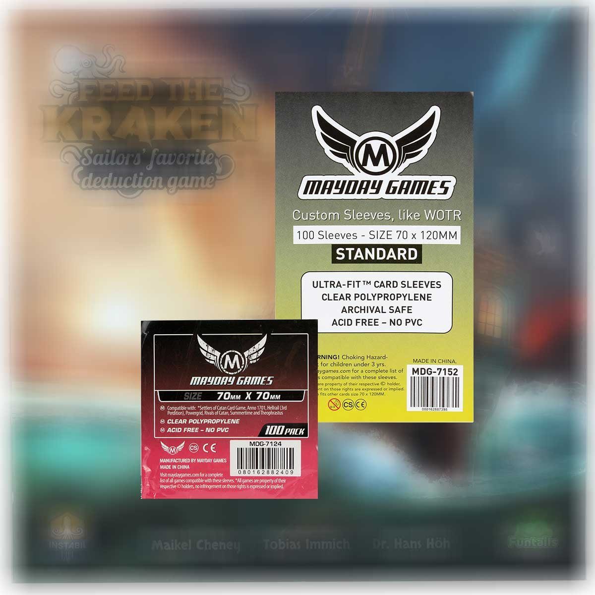 Mayday Games Spiel Sleeves Hüllen 7124 + 7152 Vorteilspack für Feed the Kraken