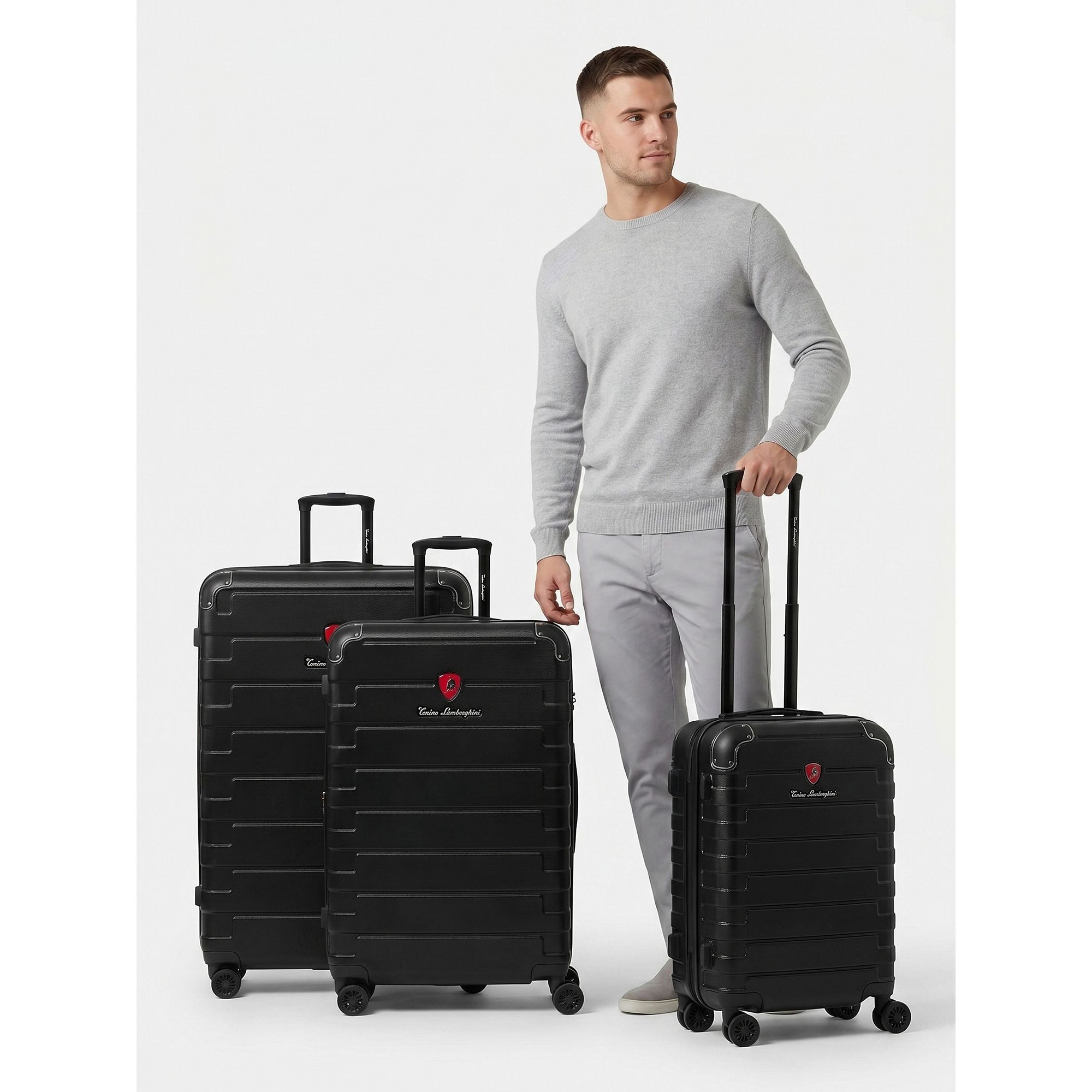 Tonino Lamborghini Trolleyset Milano, 4 Rollen, (3-teilig, 3 tlg), ABS