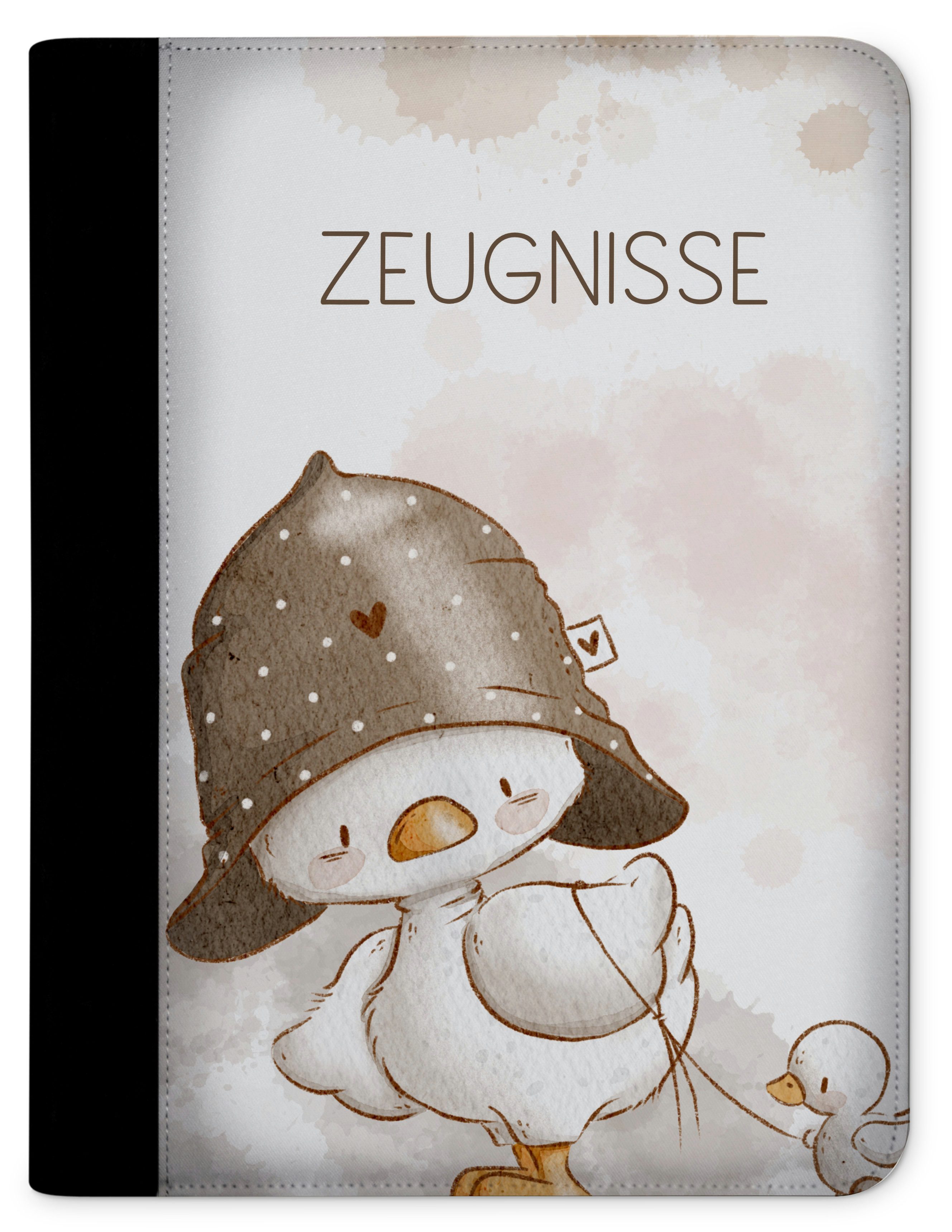 Schreibmappe Kinder Zeugnismappe, Dokumentenmappe, Ordner A4, Alle meine Ente