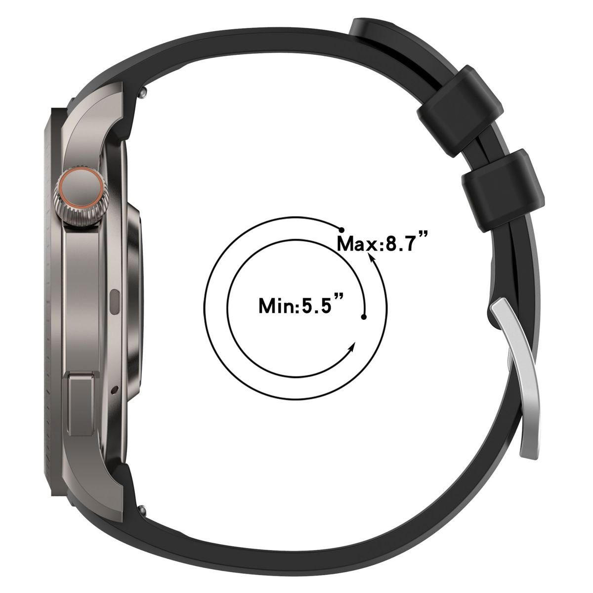 Armband Amazfit Textur Für Schwarz Balance Smartwatch-Armband Wigento Design Vertikale Silikon