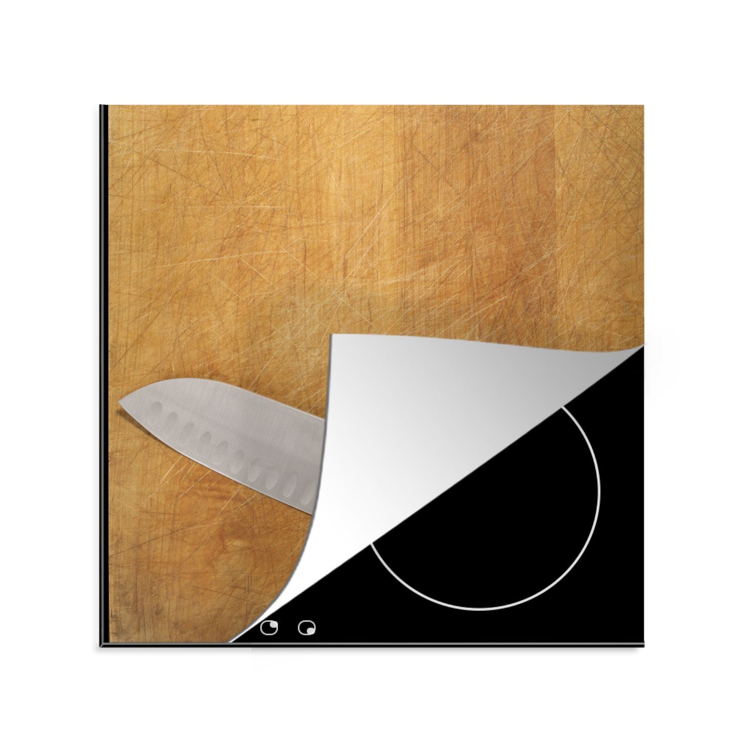 78x78 cm, küche auf MuchoWow (1 Ceranfeldabdeckung, Messer Arbeitsplatte Herdblende-/Abdeckplatte für einem Schneidebrett, Vinyl, tlg), Ein