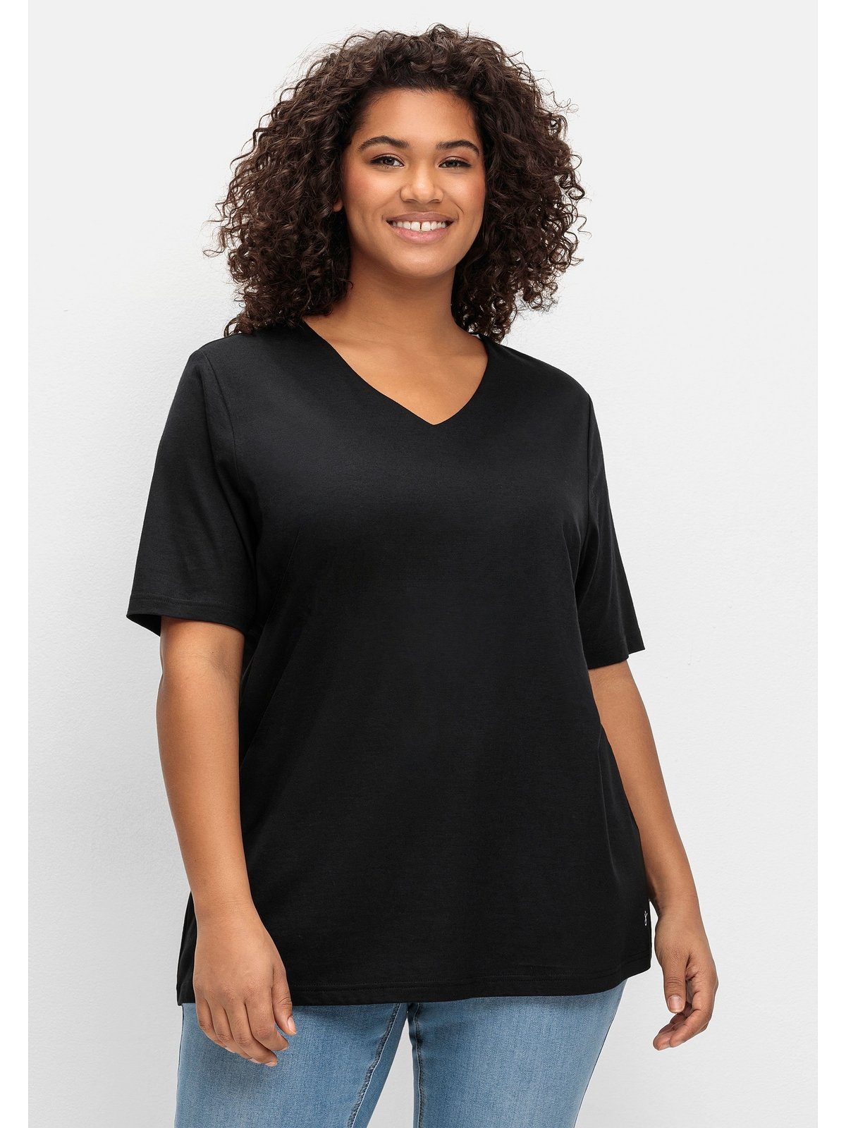 Sheego T-Shirt Große Größen mit doppellagigem günstig online kaufen