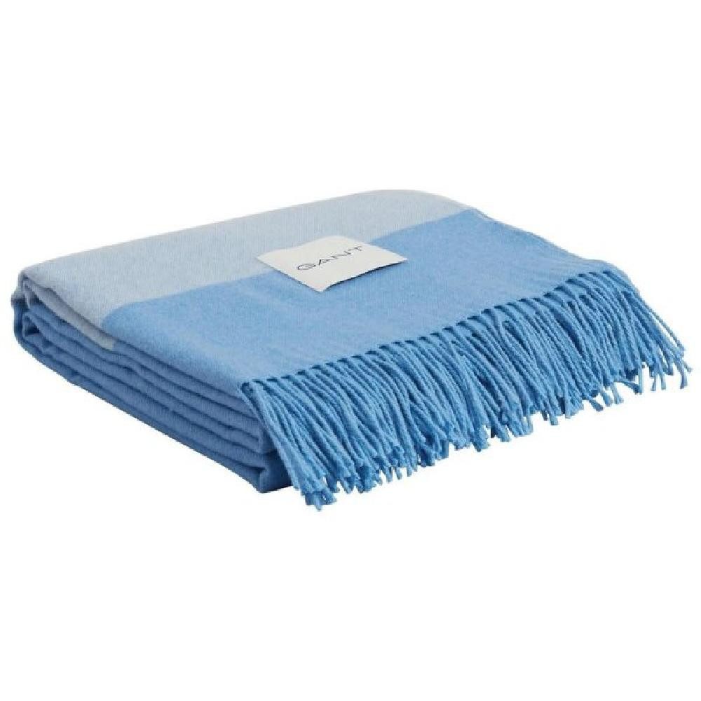 Gant Kissenhülle Gant Home Wolldecke Wool Bled Thorw Day Blue (130x180cm)