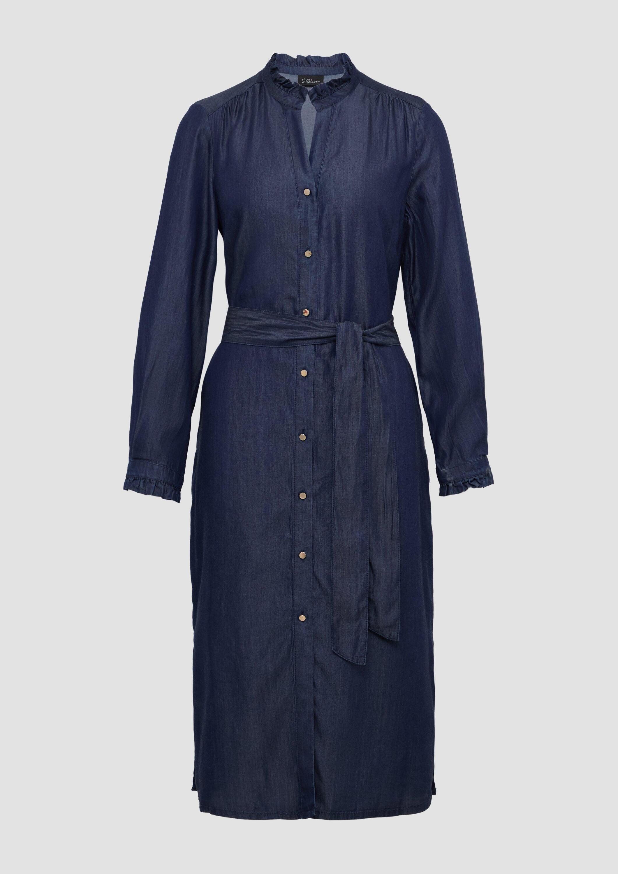 s.Oliver Midikleid Kleid Hemdblusenkleid in Denim-Optik