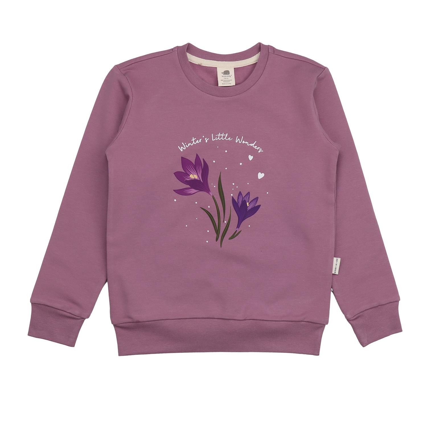 Sweatshirt Walkiddy mit Schneeglöckhen aus Bio Baumwolle