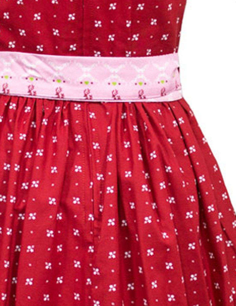 44940 Trachtenkleid Rosa - Bluse "Sarina" Isar-Trachten 3-tlg. Kinder mit Dirndl Hirschmotiv Rot,