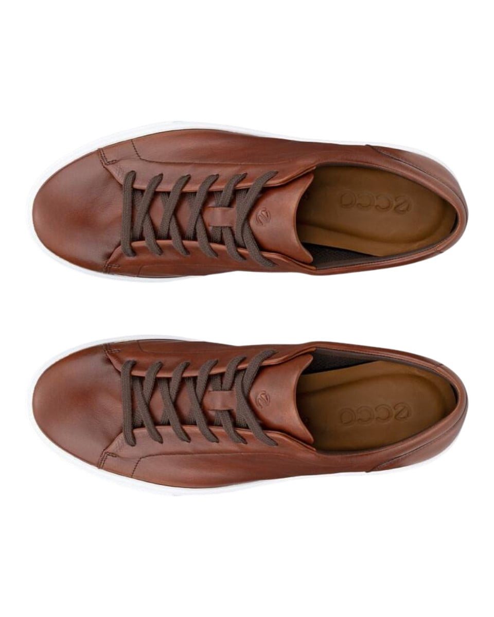 Ecco Soft 10 (Vollnarbenleder) cognacbraun Herren Sneaker