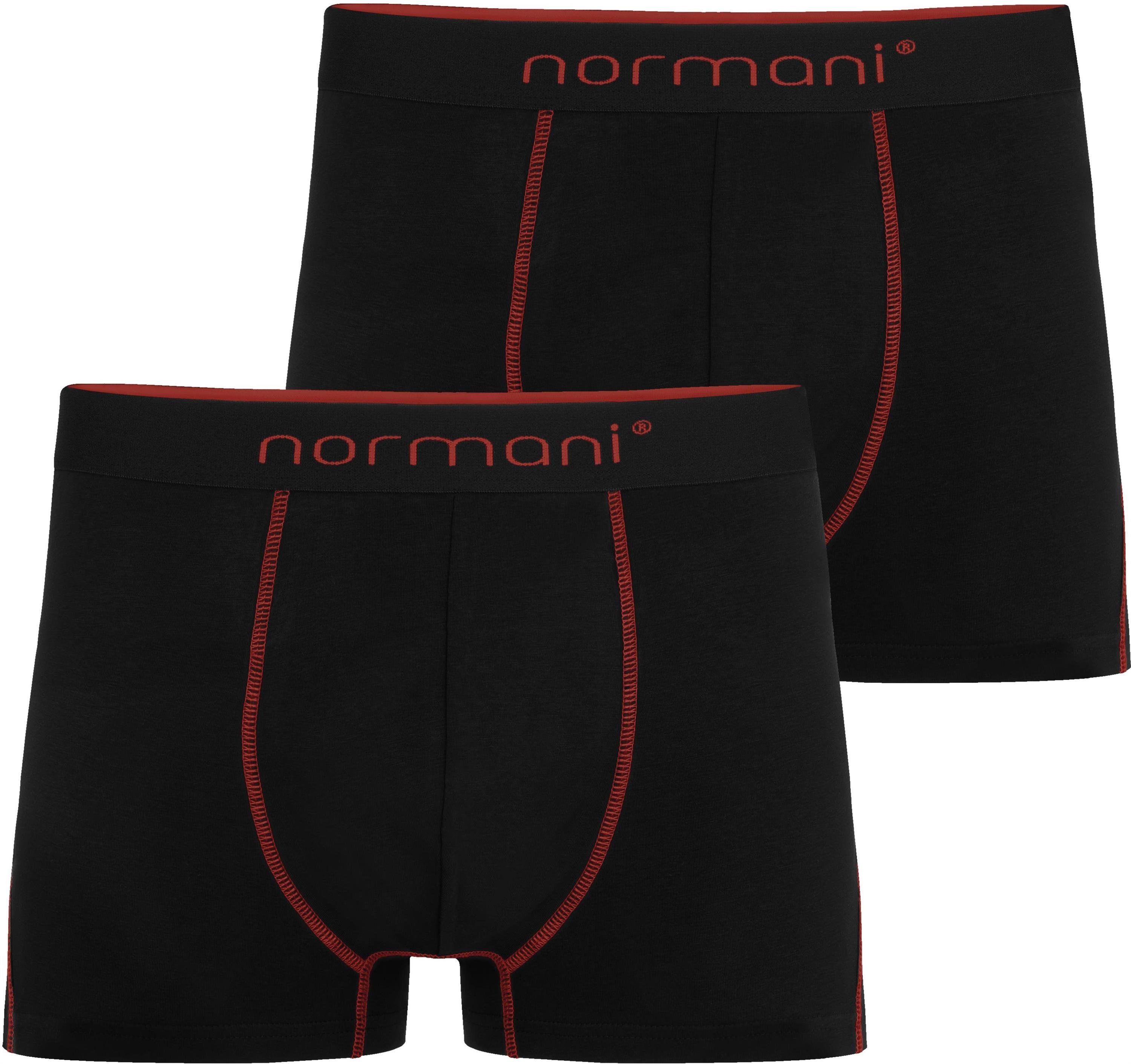 normani Boxershorts 2 Herren Boxershorts Stanley Unterhose aus atmungsaktiver Baumwolle für Männer Rot