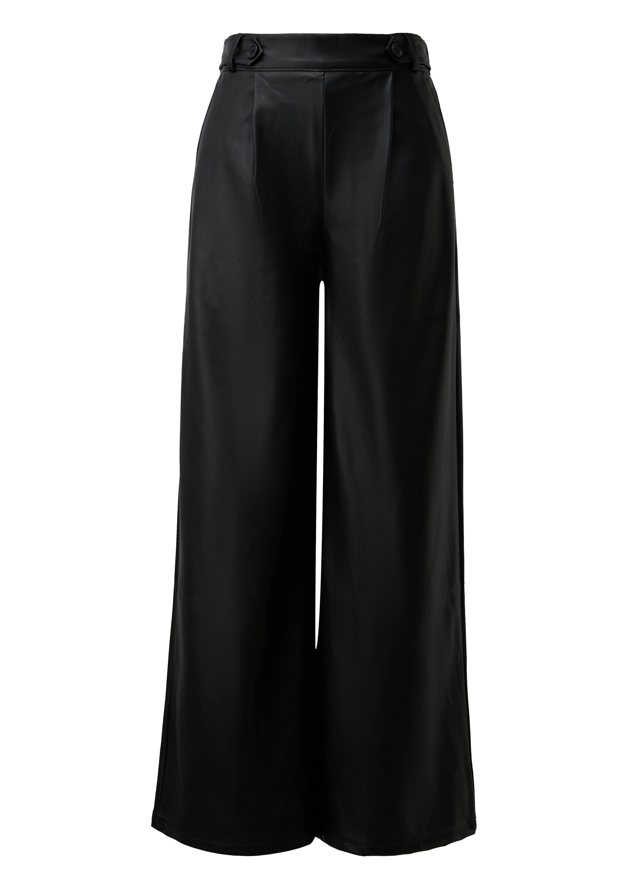 QS Chinos Hose Wide-Leg-Hose in Leder-Optik günstig online kaufen