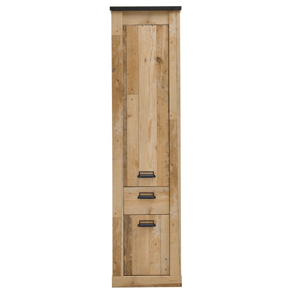 Lomadox Mehrzweckschrank SHELTON-61 in Old Style hell Nb. mit anthrazit, B/H/T: ca. 51/201/38 cm