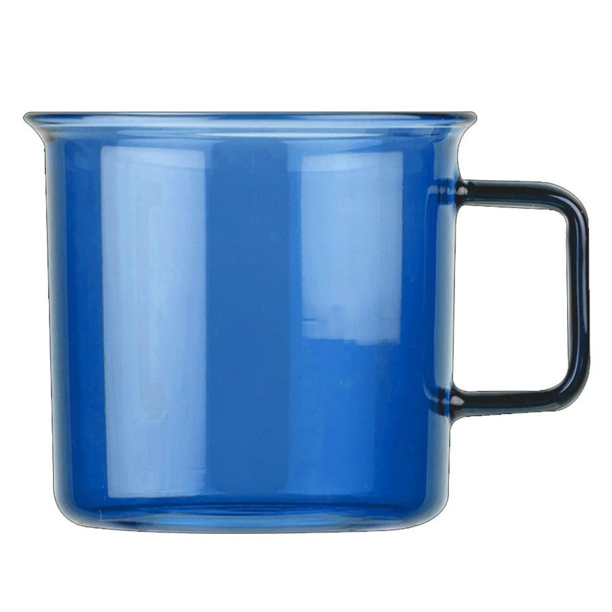 Muurla Tasse Teeglas Tasse Blau aus hitzebeständigem Glas (350ml)