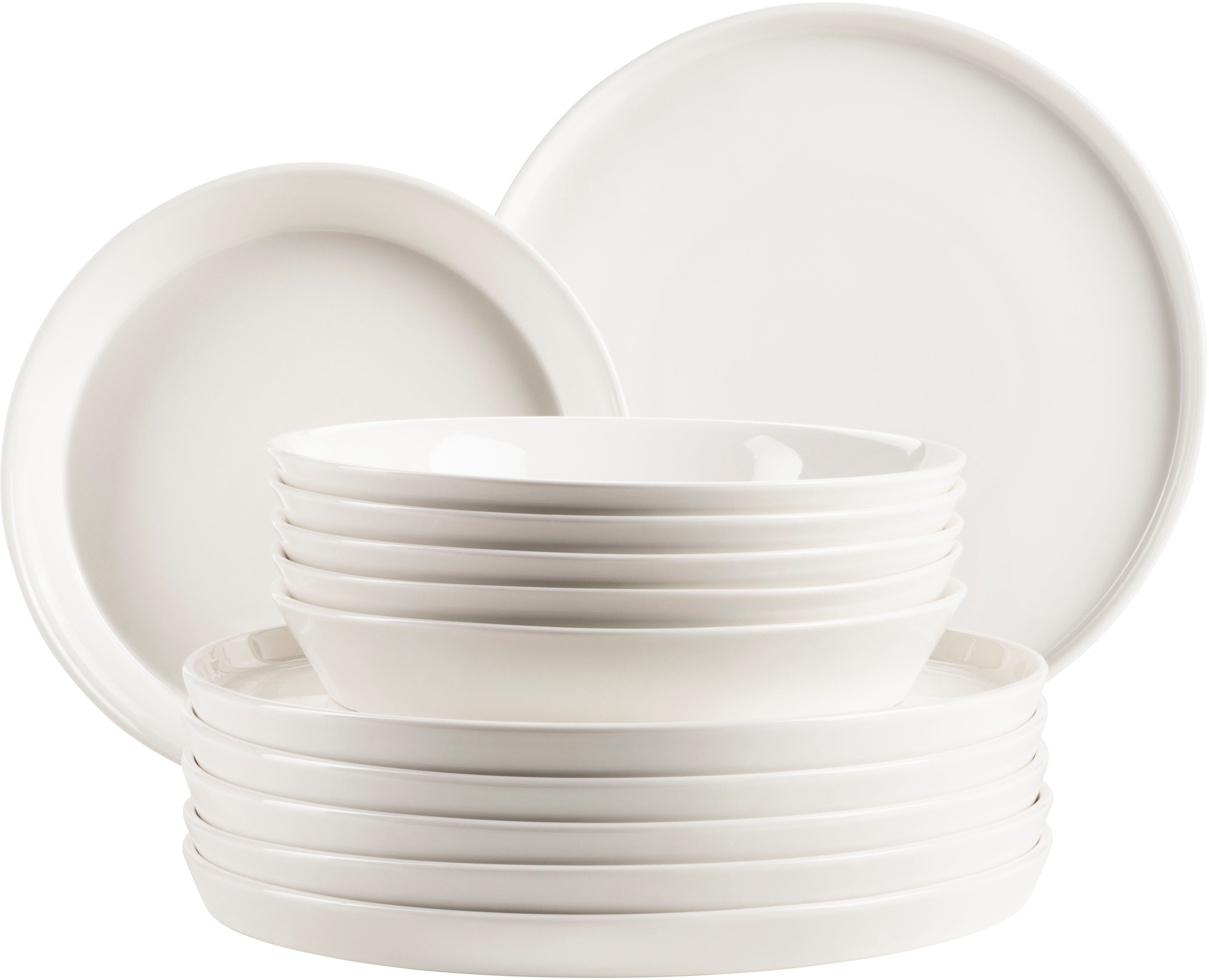MÄSER Tafelservice SITA, aus Porzellan (12-tlg), 6 Personen, Porzellan, Teller Set, Geschirr-Set, Service