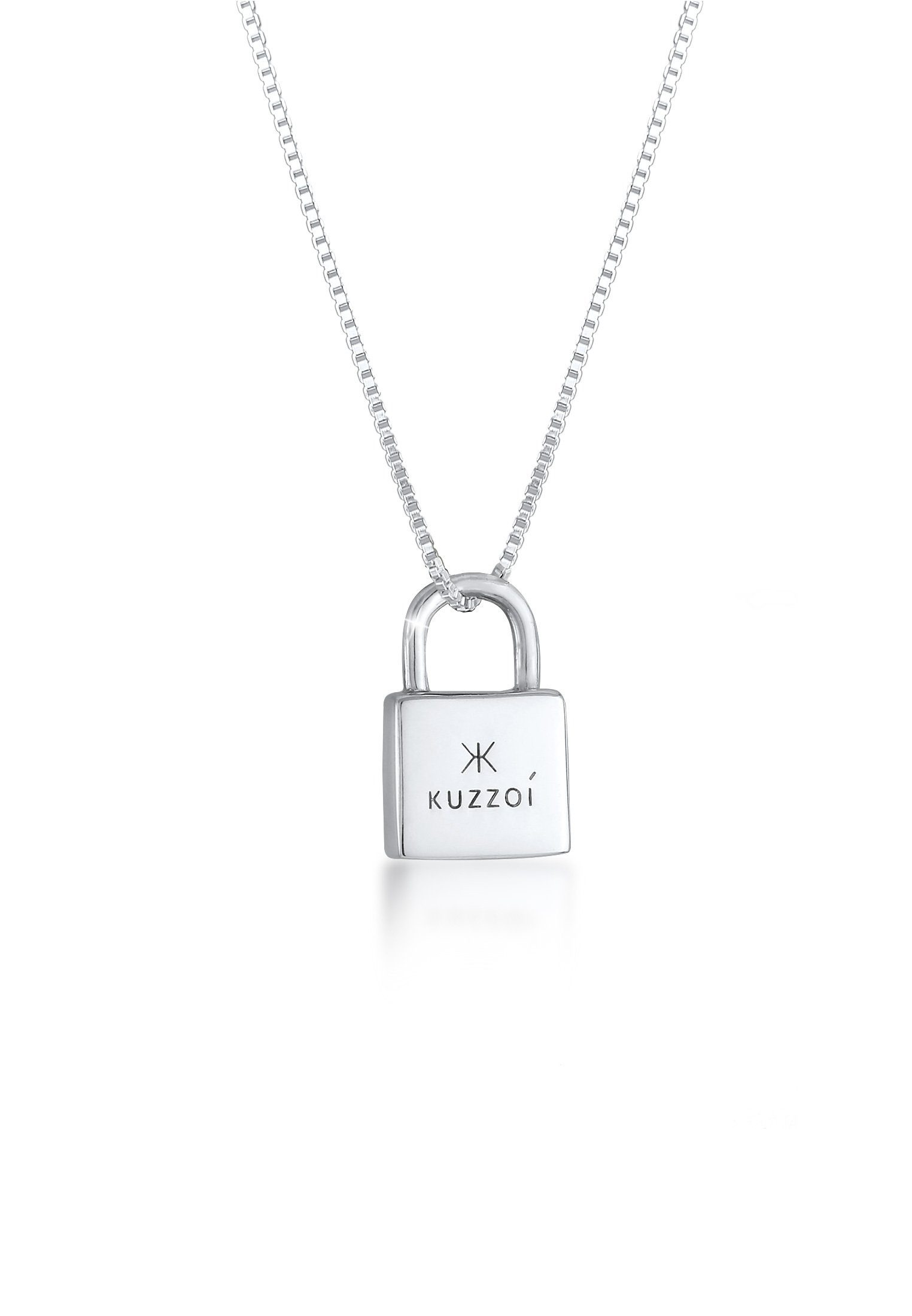 Herren Vorhängeschloss Schloss Kuzzoi Liebe mit Kette Silber Anhänger 925