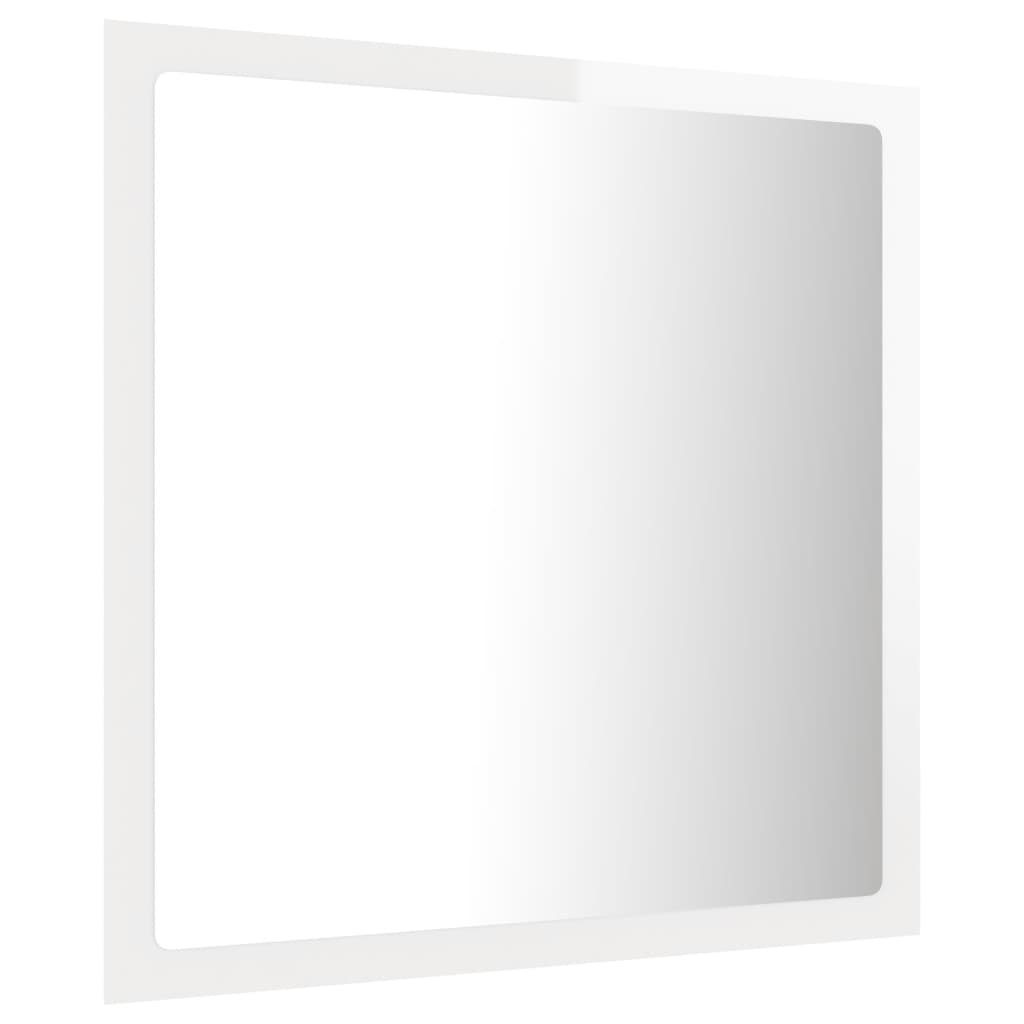 vidaXL cm Acryl 40x8,5x37 Badezimmerspiegelschrank Hochglanz-Weiß (1-St) LED-Badspiegel
