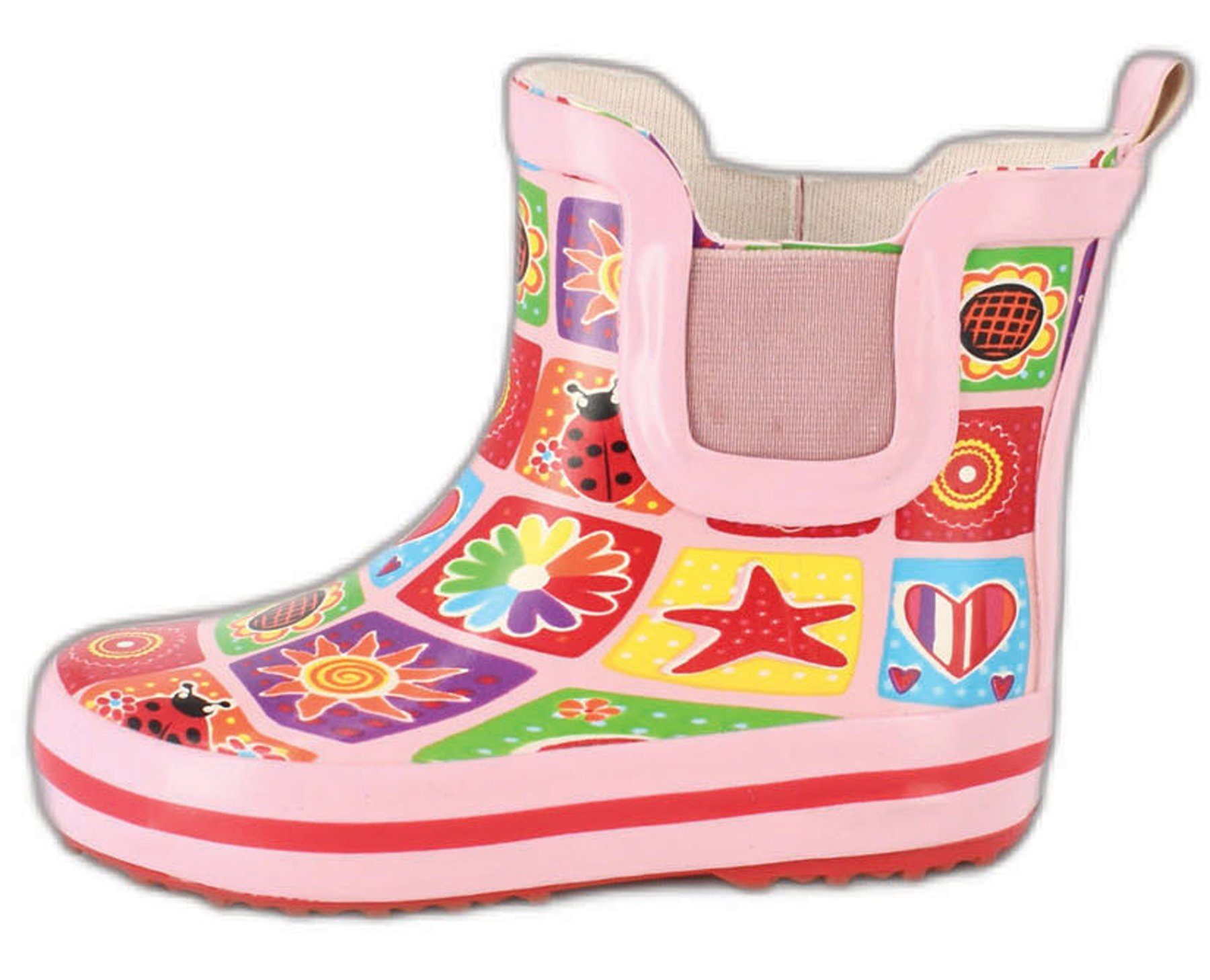 Beck Kleinkinder Gummistiefel Memory Gummistiefel (wasserdichter Kurzstiefel, aus weichem, flexiblen Naturkautschuk) herausnehmbare Innensohle, Gummieinsätze