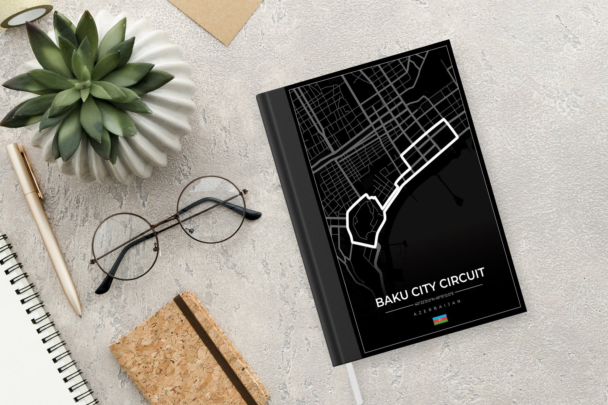 98 Baku Rundkurs - - Journal, MuchoWow Seiten, -, - Circuit Haushaltsbuch Notizbuch Merkzettel, City A5, - Notizheft, F1 Tagebuch, Rennstrecke Aserbaidschan