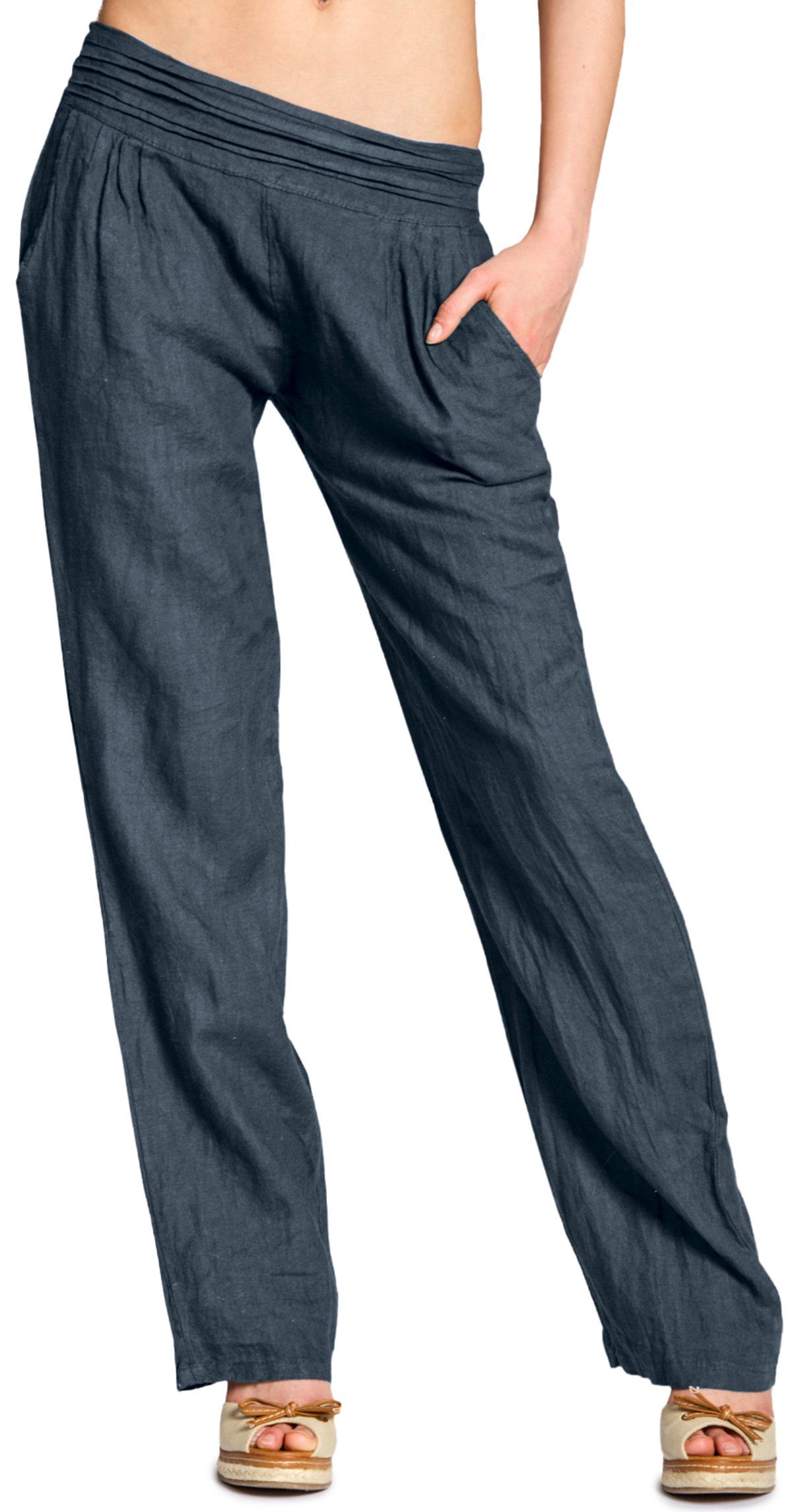 Caspar Leinenhose KHS020 Damen Casual Leinen günstig online kaufen