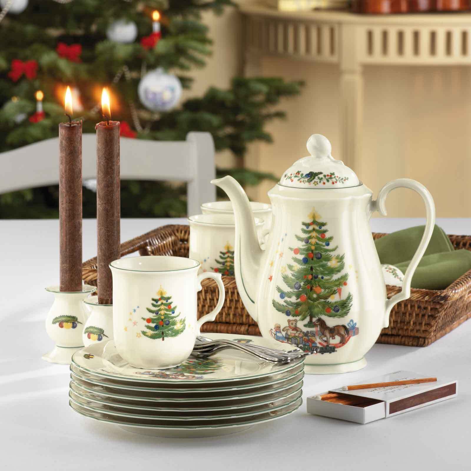 Seltmann Weiden Kombiservice Marieluise Weihnachten Frühstücks-Set 18er Set (18-tlg), 6 Personen, Porzellan