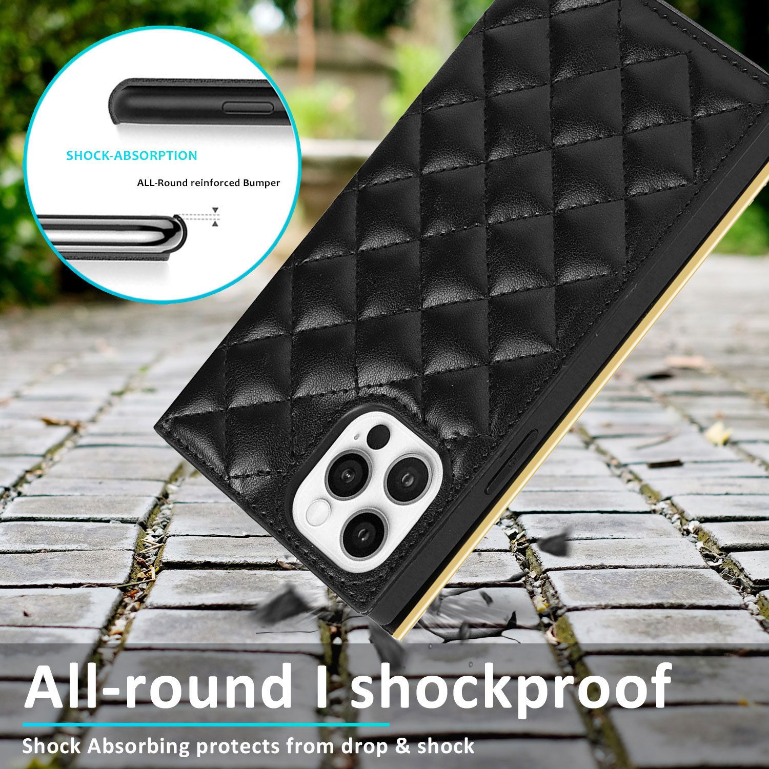 trends for living Handyhülle Leder Hülle für iPhone 8 12 13 14 PRO PLUS Wallet Cover Spiegel