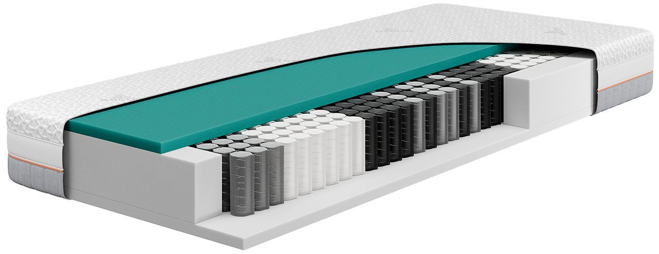 Taschenfederkernmatratze Taschenfederkern Matratze GELTEX® Next Horizon TFK 220, Beka®, 22 cm hoch, 3 cm GELTEX®-Auflage, 22 cm hoch, RG43, H2, H3 & H4, 90x200 cm & mehr