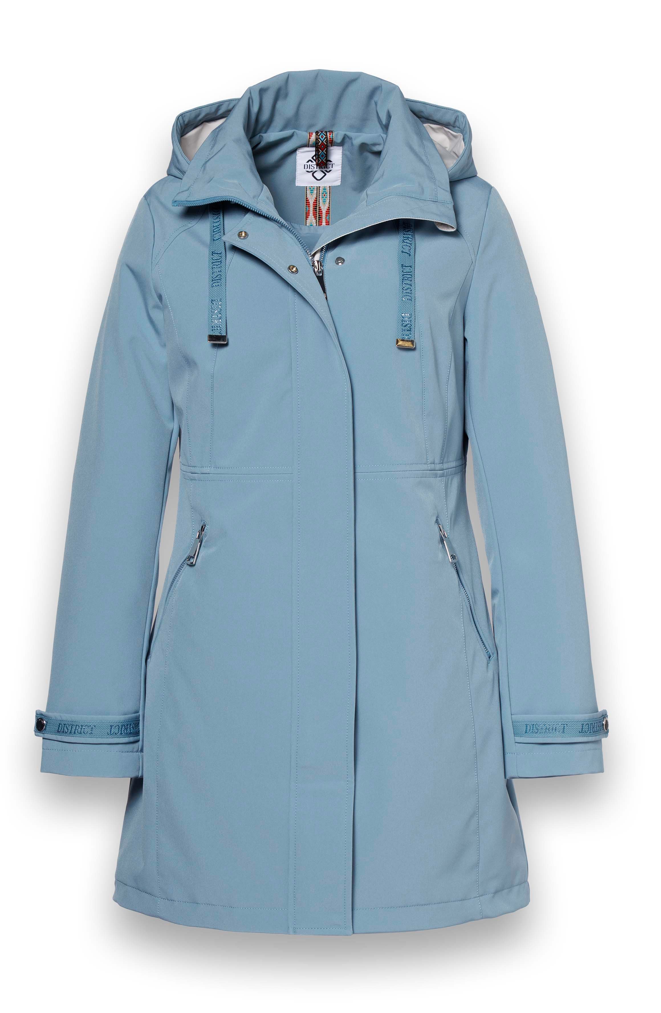 District Funktionsjacke Übergangsjacke Poppy (Parka, mit Kapuze, wasserabweisend) hellblau