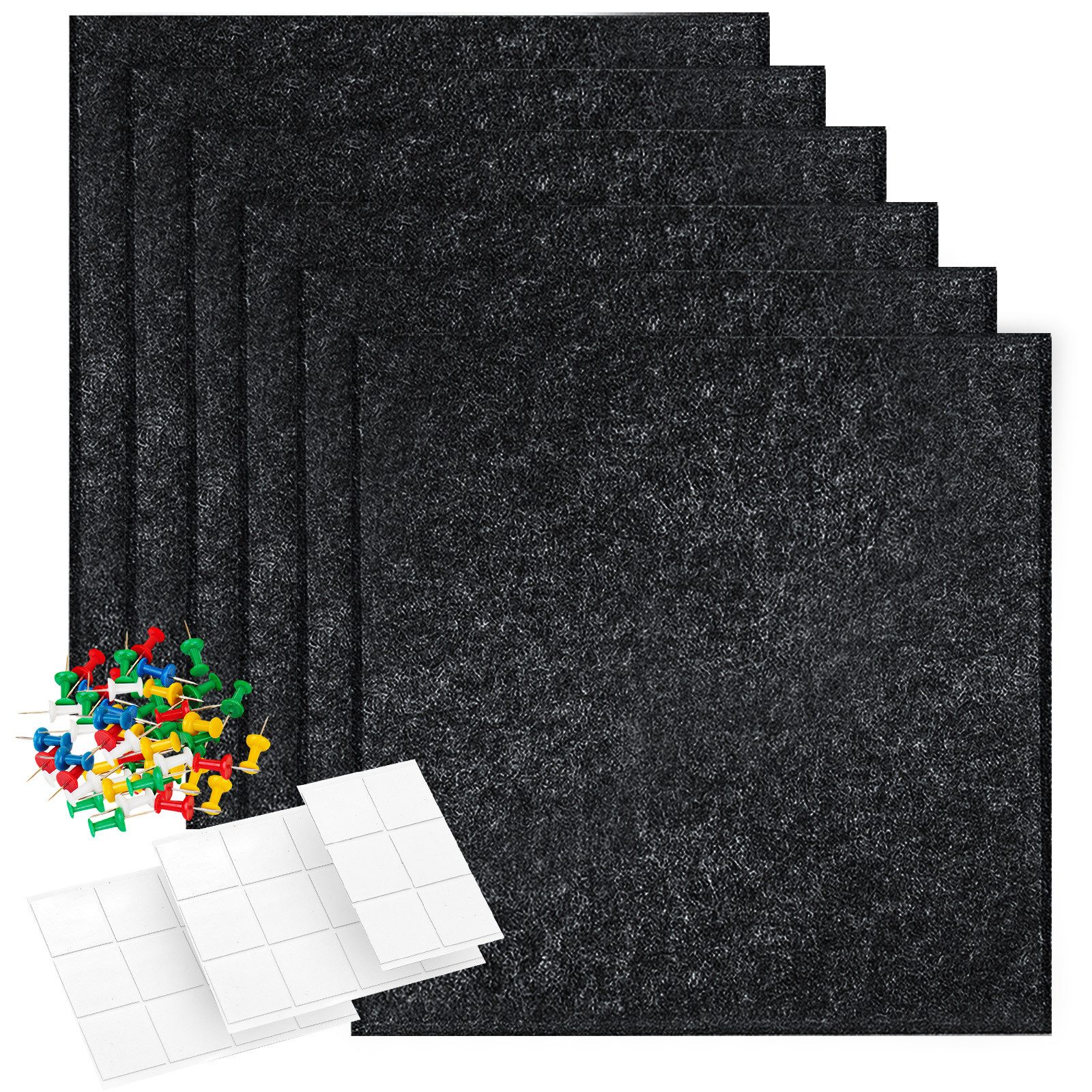 Youyijia Bastelfilz Filz Pinnwand mit 60 Pinnnadeln 6 Stück Selbstklebende Filzboard