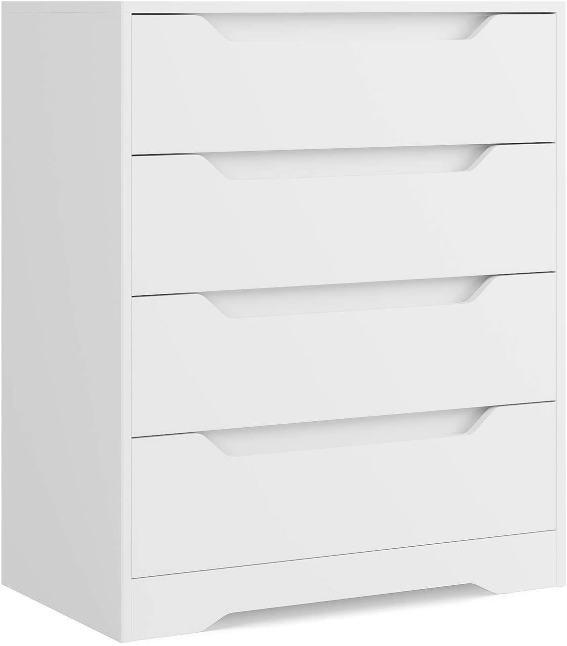 HOMECHO Kommode, Sideboard mit 4 Schubladen Schubladenschrank aus Holz