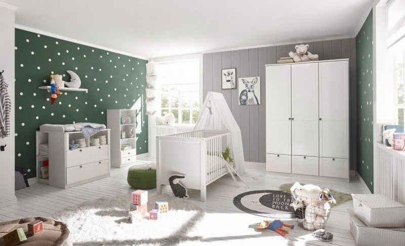 Wimex Babyzimmer-Komplettset Babyzimmer Filou Landhaus Weiss 7 teiliges Megaset