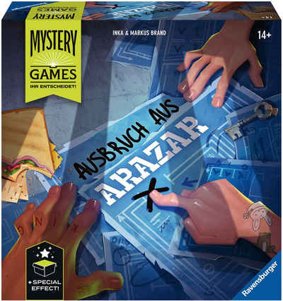 Ravensburger Spiel, Gesellschaftsspiel Mystery Games - Der Ausbruch aus Arazar, mit Spezialeffekten; Made in Europe