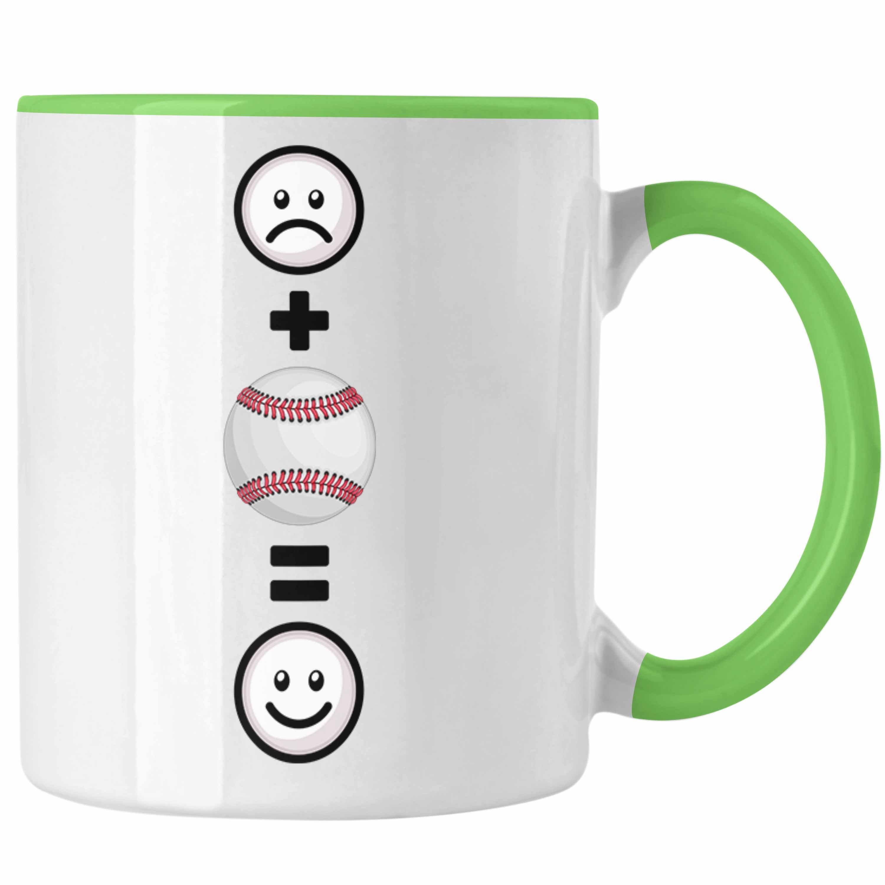 Trendation Tasse Baseball Tasse Geschenk für Baseball-Spieler Lustige Geschenkidee :( Grün